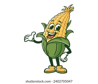 Corn Maize cartoon mascot illustration character vector clip art