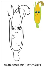 página del libro de colorear maíz