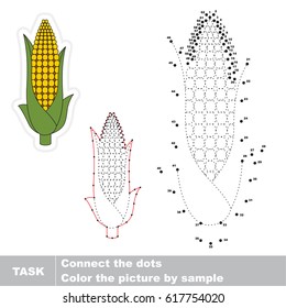 Corn Maize. Dot to dot educational game for kids.