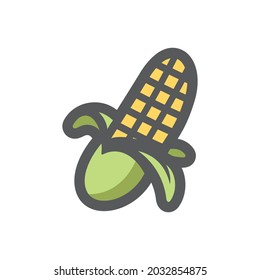 Corn maize vegetable Vector icon Cartoon illustration.