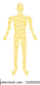 Corn man avatar. Vector corn icons are organized into human collage.