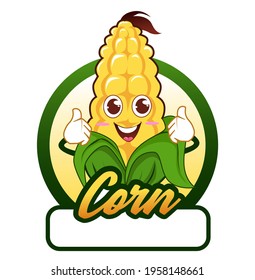 corn mascot cartoon in vector