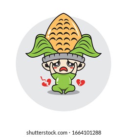 Corn mascot cute characters activity illustration vector