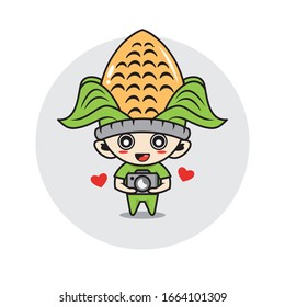 Corn mascot cute characters activity illustration vector