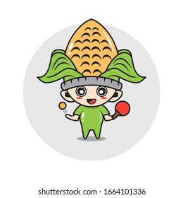 Corn mascot cute characters activity illustration vector