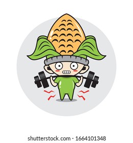 Corn mascot cute characters activity illustration vector