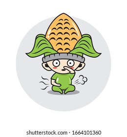 Corn mascot cute characters activity illustration vector