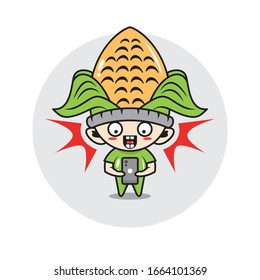 Corn mascot cute characters activity illustration vector