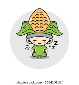 Corn mascot cute characters activity illustration vector