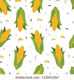 Corn. Modern vector seamless pattern.  