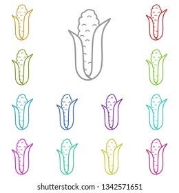 Corn multi color icon. Simple thin line, outline vector of Autumn icons for UI and UX, website or mobile application