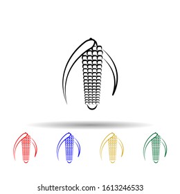 Corn multi color style icon. Simple thin line, outline vector of dia de muertos icons for ui and ux, website or mobile application