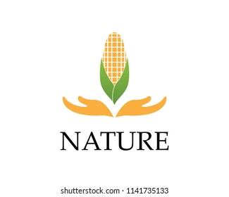 Corn nature industry logo vector illustration