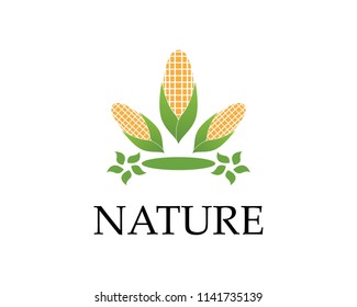 Corn nature industry logo vector illustration