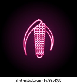 Corn neon icon. Simple thin line, outline vector of dia de muertos icons for ui and ux, website or mobile application