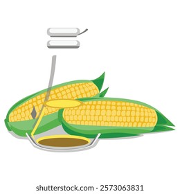 Corn oil bad fat oil nutrition vector illustration