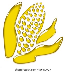Corn oil. Stylized silhouette of corncob. Vector illustration.