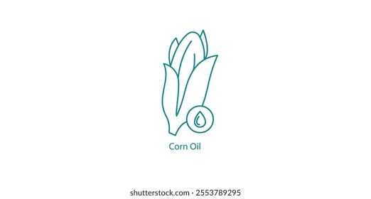 Corn Oil Vector Icon for High-Heat Cooking