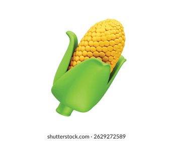  corn on the cob icon 3d render illustration. Sweet Corn 3d Icon illustration