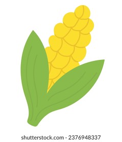 Corn On The Cob. Maize Icon flat Illustration. Harvest Vector Symbol.