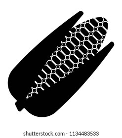 
A corn on the cob ready to come out of its leafy shell, this is fresh corn icon
