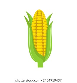 Corn On The Cob Sign Emoji Icon Illustration. Maize Vector Symbol Emoticon Design Clip Art Sign Comic Style.