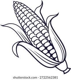 Maíz en el ícono del Vector de la mazorca