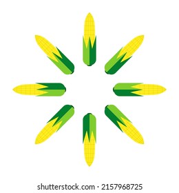 Corn on white background. Corn logo design.