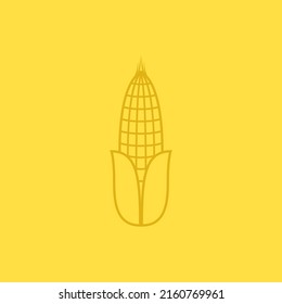Corn on yellow background. Corn logo design.