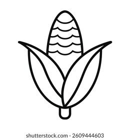 Corn Outline Icon On White Background Illustration