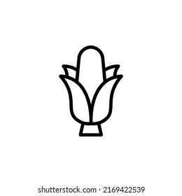 Corn con vector de iconos de contorno 