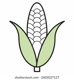 Corn Outline with White Background