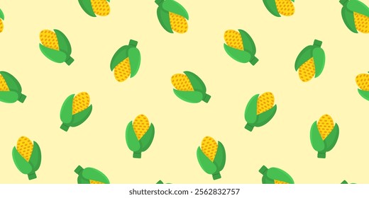 corn pattern Background. flat illustration corn background. seamless pattern corn. tomato flat illustration background. seamless pattern of corn.