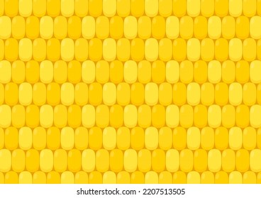 Corn pattern. Vector pattern with a grain of corn. Vector illustration in realistic style. Perfect for fabric, textile, wrapping paper and other decoration design.