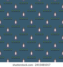 Corn Phytolamp vector Grow Led Light Bulb concept colored seamless pattern