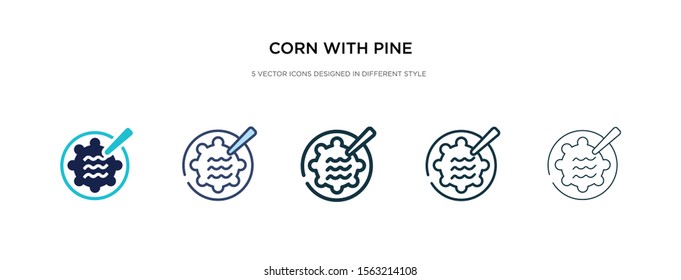 corn with pine icon in different style vector illustration. two colored and black corn with pine vector icons designed in filled, outline, line and stroke style can be used for web, mobile, ui