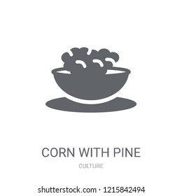 Corn with Pine icon. Trendy Corn with Pine logo concept on white background from Culture collection. Suitable for use on web apps, mobile apps and print media.