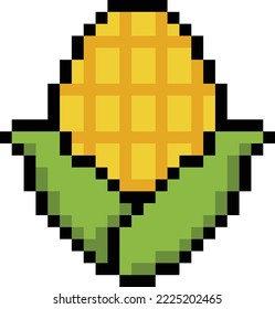 Corn Pixel Icon - 8Bit Illustration