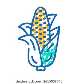 corn plant doodle icon sketch vector. corn plant sign. isolated symbol illustration