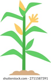 Ilustración de icono plano de planta de maíz