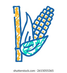 corn plant food doodle icon sketch vector. corn plant food sign. isolated symbol illustration