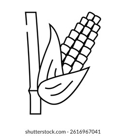 corn plant food line icon vector. corn plant food sign. isolated contour symbol black illustration