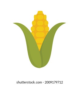 Corn plant icon. Flat illustration of corn plant vector icon isolated on white background