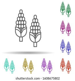 Corn, plant multi color style icon. Simple thin line, outline vector of dia de muertos icons for ui and ux, website or mobile application