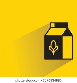corn product bottle icon with shadow yellow background