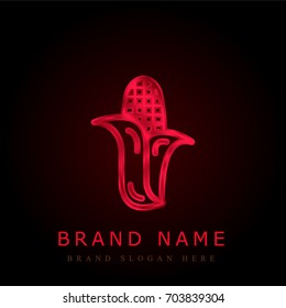 Corn red chromium metallic logo