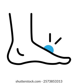 Corn Removal. Foot Health, Callus Treatment, Pain Relief. Vector Editable Stroke Icon.