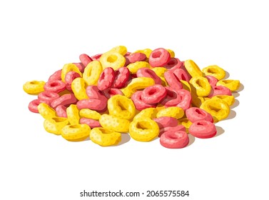 Corn ring. Useful breakfast. Isolated on white background. Eps10 vector illustration.