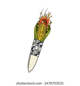 Corn Rocket Army Cartoon Design Illustration vector eps format , suitable for your design needs, logo, illustration, animation, etc.