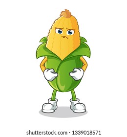 corn sad mascot vector cartoon illustration